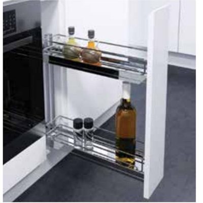 Two Tray Base Pull Out, K150 Chrome, 150W X 495D X 530H