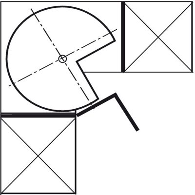 Three-quarter circle revolving shelf set, for base cabinet 800 x 800 mm - Image 3