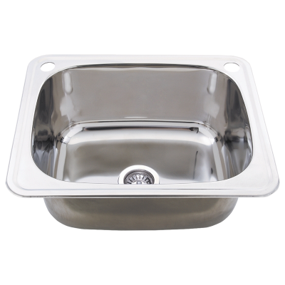 Everhard Classic 45L 2TH Utility Sink with Overflow, 635Lx475Wx230D, 90mm Basket Waste Included
