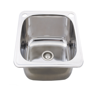 Everhard Classic 35L Slim Utility Sink with Overflow, 555Lx455Wx220D, 90mm Basket Waste Included