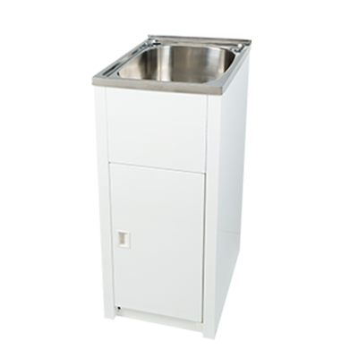 Everhard Classic 30L SS Laundry Unit with Overflow, 870Hx395Wx570D, 90mm Basket Waste Included