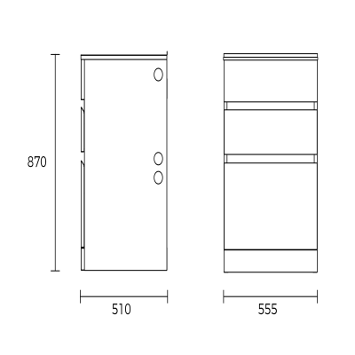 Everhard Excellence 45L Matte Black Drawer System Laundry Unit, 870Hx555Wx510D, 90mm Basket Waste Included - Image 2