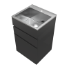 Everhard Excellence 45L Matte Black Drawer System Laundry Unit, 870Hx555Wx510D, 90mm Basket Waste Included