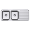 Everhard Classic Standard 1180 NTH 2 Bowl & Drainer, 1180Lx480X180D, 90mm Basket Waste Included