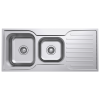 Everhard Classic Square 1080 NTH 1.75 Bowl & Drainer, 1080Lx480Wx180D, 90mm Basket Waste Included