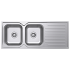 Everhard Classic Square 1180 NTH 2 Bowl & Drainer, 1180Lx480Wx180D, 90mm Basket Waste Included