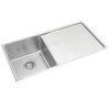 Everhard Excellence Squareline Single Bowl & Drainer, 870Lx440Wx200D, 90mm Basket Waste Included