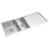 Everhard Excellence Squareline 1.5 Bowl & Drainer, 670Lx440Wx200D, 90mm Basket Waste Included