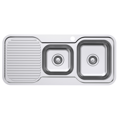Everhard Classic Standard 1080 1TH RH 1.75 Bowl & Drainer, 1080Lx480X180D, 90mm Basket Waste Included