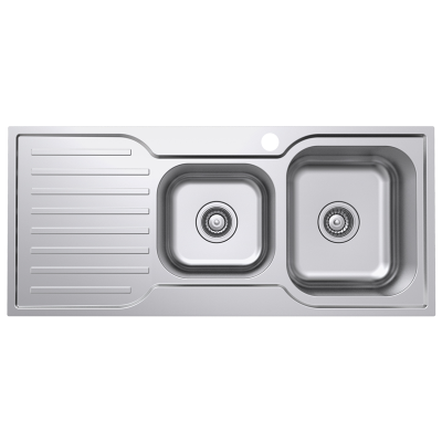Everhard Classic Square 1080 1TH RH 1.75 Bowl & Drainer, 1080Lx480Wx180D, 90mm Basket Waste Included