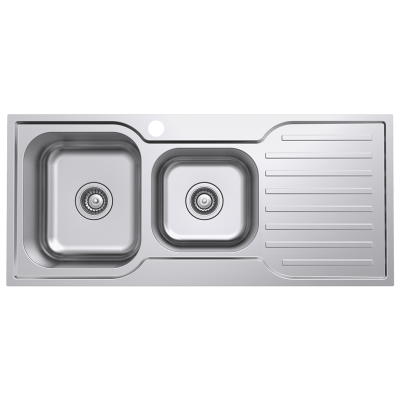 Everhard Classic Square 1080 1TH LH 1.75 Bowl & Drainer, 1080Lx480Wx180D, 90mm Basket Waste Included