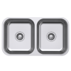 Everhard Classic Standard Double Bowl (NO Drainer), 785Lx450Wx180D, 90mm Basket Waste Included