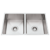 Everhard Excellence Squareline Double Bowl, 760Lx450wx200D, 90mm Basket Waste Included