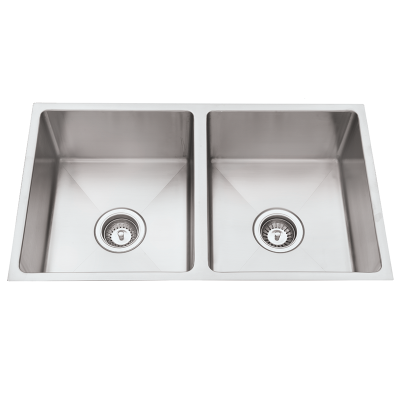 Everhard Excellence Squareline Double Bowl, 760Lx450wx200D, 90mm Basket Waste Included