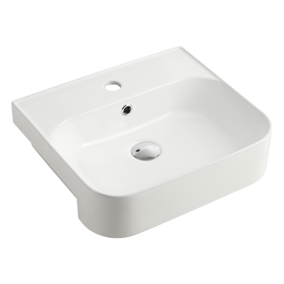 Everhard Nugleam 1TH Rectangle Semi Recess Basin, 460Lx400Wx120H, Waste (available separately 92975)