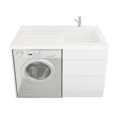Everhard Nugleam All In One 1TH RH Laundry Unit, 940Hx1200Wx610D, 90mm Basket Waste Included