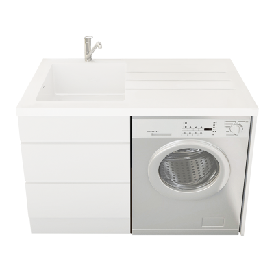 Everhard Nugleam All In One 1TH LH Laundry Unit, 940Hx1200Wx610D, 90mm Basket Waste Included