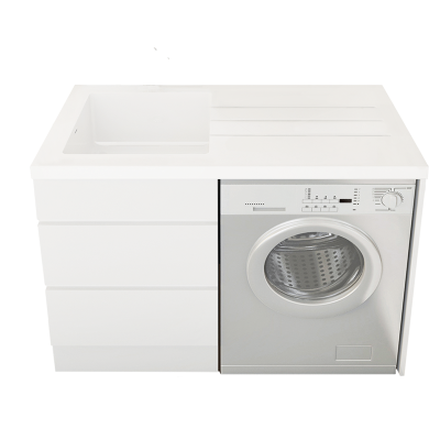 Everhard Nugleam All In One NTH Laundry Unit, 940Hx1200Wx610D, 90mm Basket Waste Included