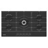 BLAUPUNKT COOKTOP GAS 90CM 5 BURNER BLACK GLASS CAST IRON TRIVETS