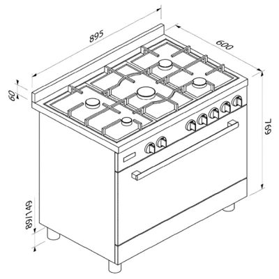 BLAUPUNKT FREESTANDING COOKER/OVEN 90CM GAS 5Z CAST IRON 9FUNC 90L, BLACK (Plug & Play, Natural Gas) - Image 3