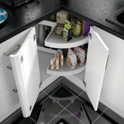 Three-quarter circle revolving shelf set, for base cabinet 800 x 800 mm