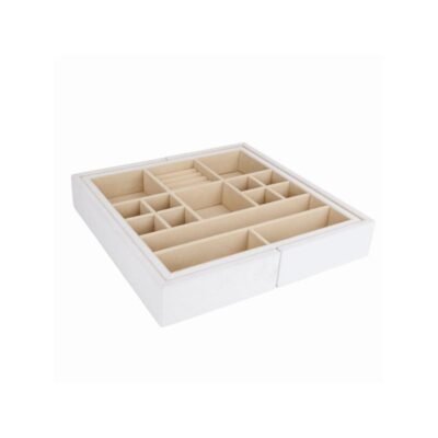 Jewellery Tray Insert 15 Felt Compartments 65h*375-600w*375d White/Apricot - Image 3