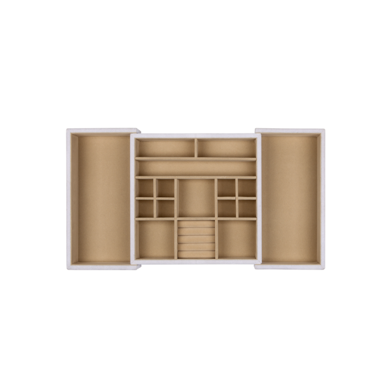 Jewellery Tray Insert 15 Felt Compartments 65h 375 600w 375d White Apricot Proform Products