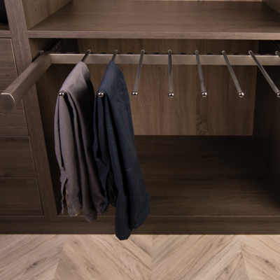 Pants Rack 450mm Wide Softclose Satin Nickel - Image 2