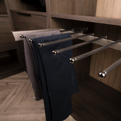 Pants Rack 450mm Wide Softclose Satin Nickel