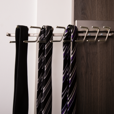 Deluxe Sliding Tie Rack 350mm Chrome - Image 2