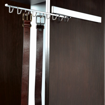 Deluxe Sliding Belt Rack 350mm Satin Nickel