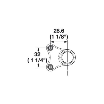 Shoe Rail Brackets, Black Suit 32mm Line Bore 5mm hole - Image 5