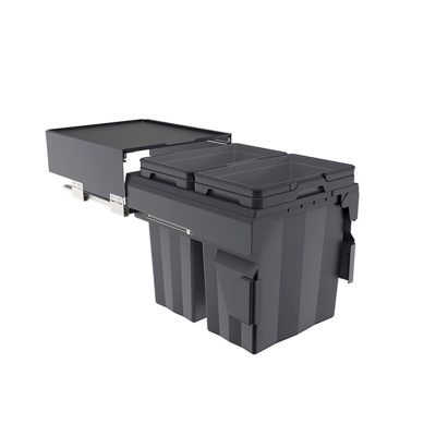 TERAMO BIN 56L (2 X 28L) 450W CABINET GREY SOFT-CLOSING