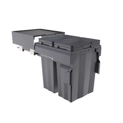 TERAMO BIN 66L (2 X 33L) 450W CABINET GREY SOFT-CLOSING