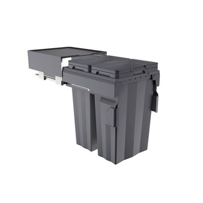 TERAMO BIN 74L (2 X 37L) 450W CABINET GREY SOFT-CLOSING