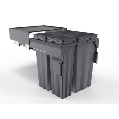 TERAMO BIN 94L (2 X 16L & 2 X 31L) 600W CABINET GREY SOFT-CLOSING